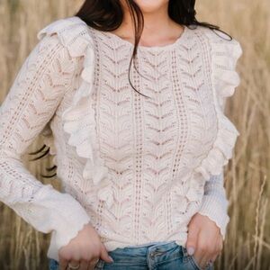 $79 MSRP NWOT Rachel Purcell Pointelle Sweater size XXS